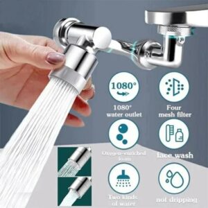 Faucet Robotic Arm Faucet 360 1080 ° Universal Rotation Faucet Extension Splash-proof Faucet Mechanical Arm Faucet Water Nozzle Faucet Adaptor Kitchen Tap with 2 Water Outlet Modes for Face Washing Gargle Hair Washing